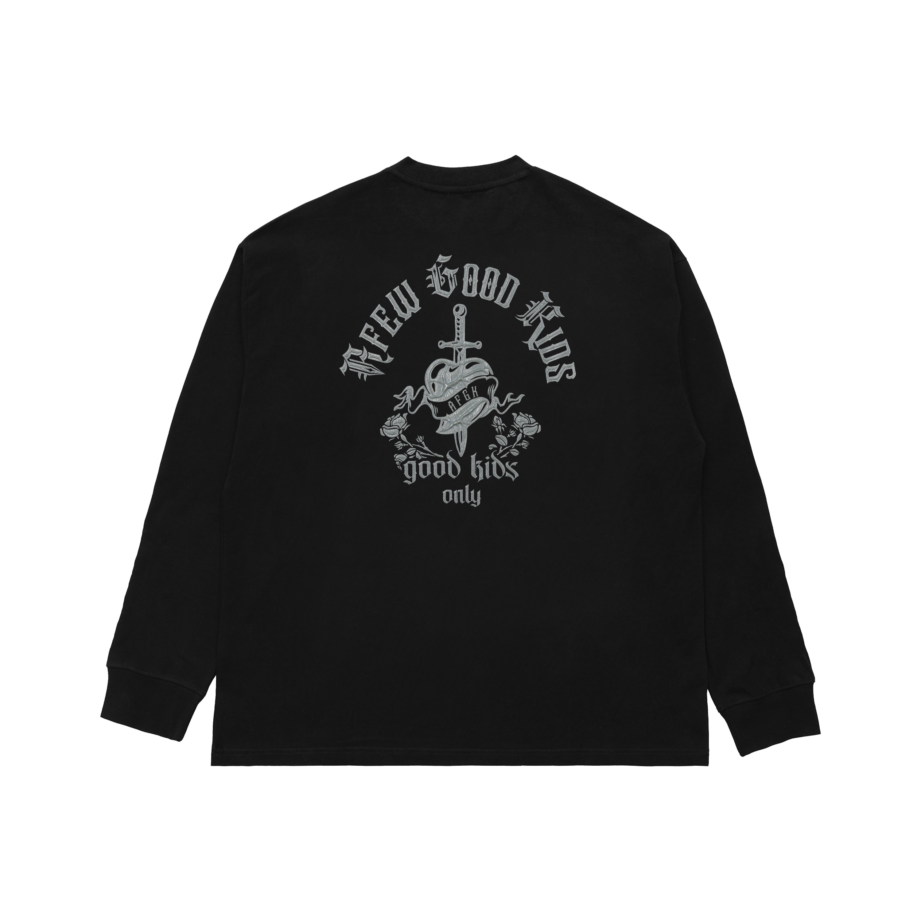 Men's American Street Wash Old Rose Embroidery T-shirt