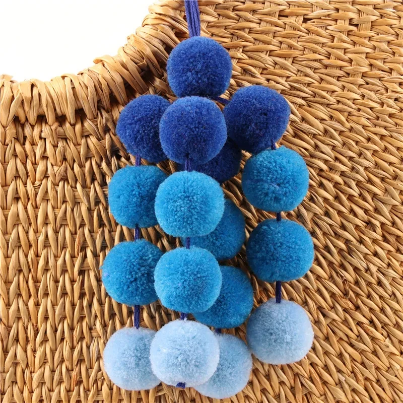 Hand-woven Bag Chain Color Plush Pendant Ethnic Wind Bag Hair Ball Pendant