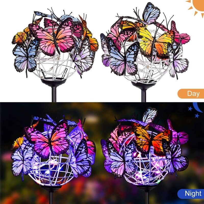 Solar LED Lights Outdoor Butterfly Ball Lamps