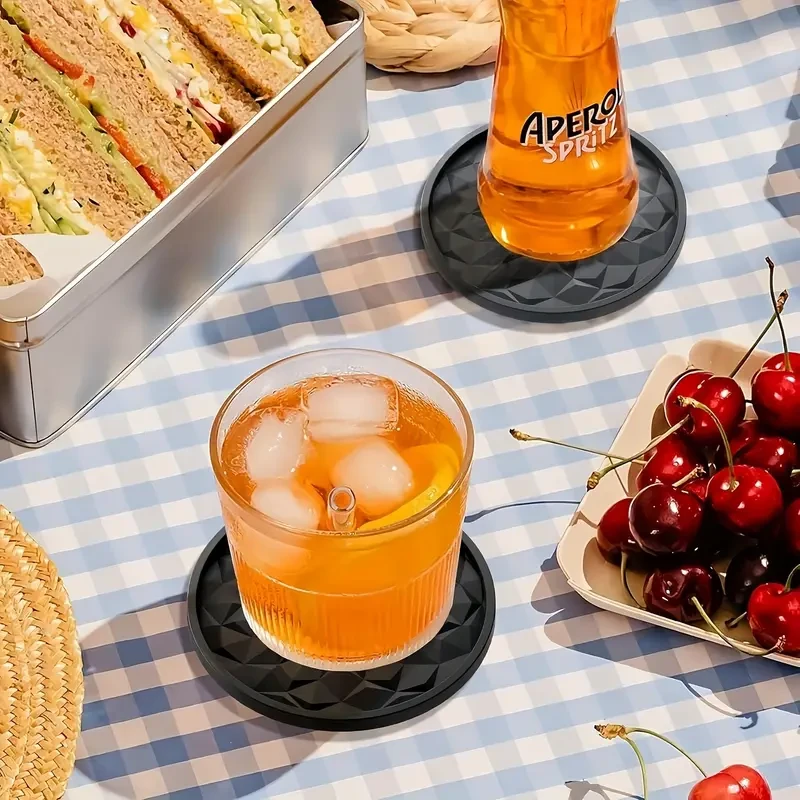 6-Pack Silicone Coasters with Holder