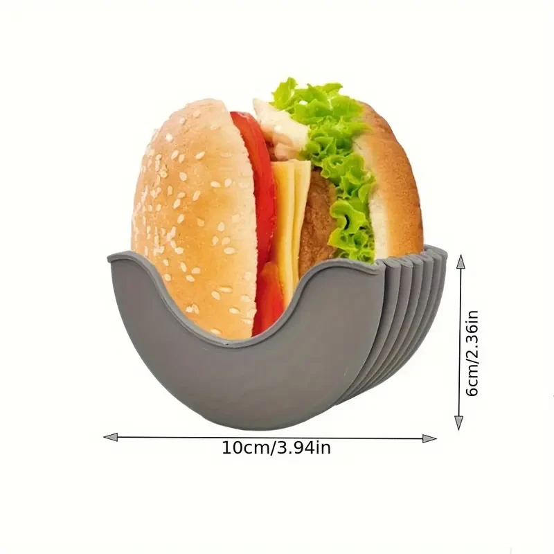 8pcs Silicone Burger Holder Reusable