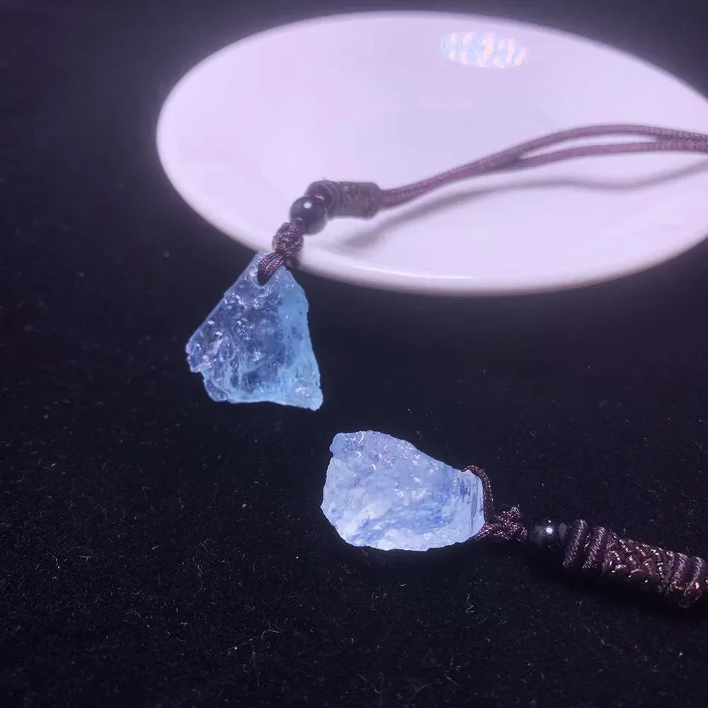 Natural Aquamarine Rough Stone Pendant