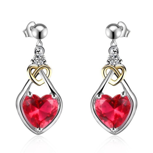 Rose Heart Stud Earrings