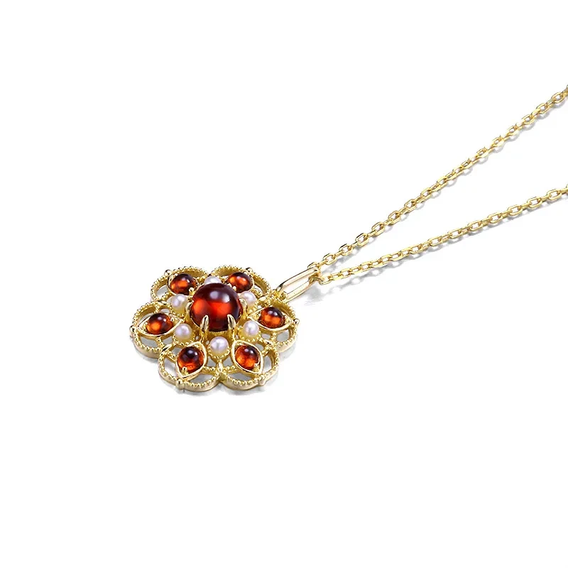 Vintage Hollow Out Flower Pendant