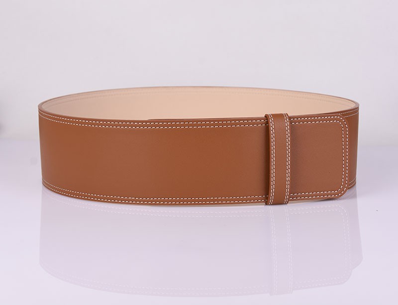 Fashion Korean Style Woolen Coat Belt Female Leather