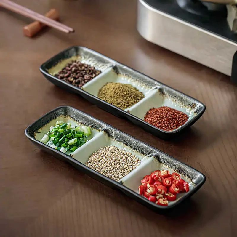 Household Korean Barbecue Ceramic Seasoning Plate