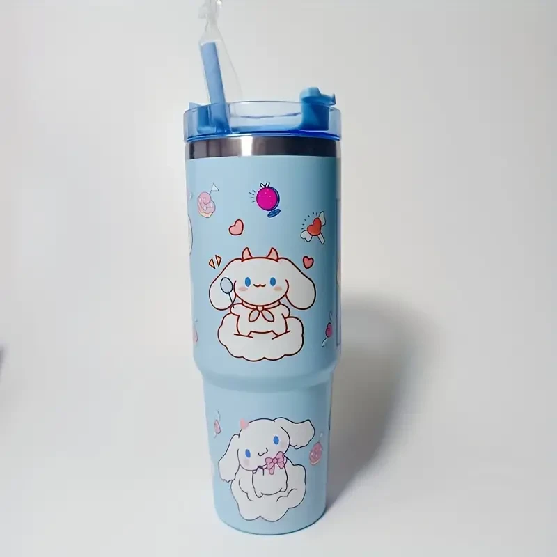 Hello Kitty & Friends 30.43oz Insulated Stainless Steel Water Bottle - Shatterproof with Lid and Straw