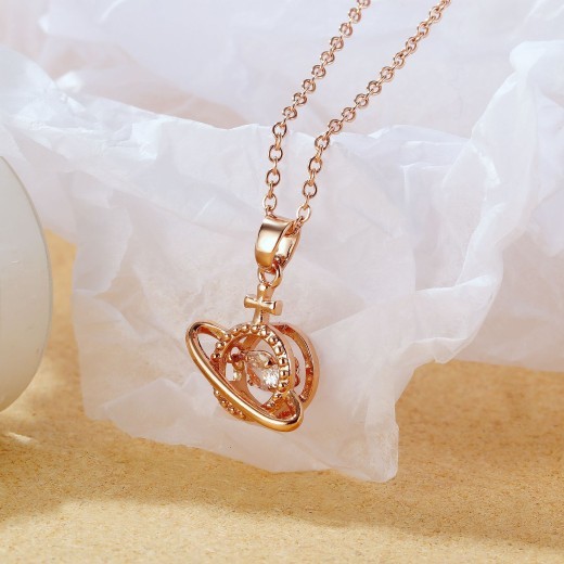 Cross Rose Gold Plated Clavicle Chain