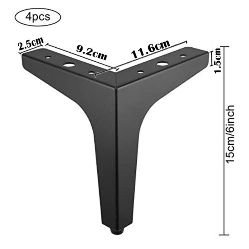 Metal Sofa Chair Table Furniture Legs 4pcs Set Black