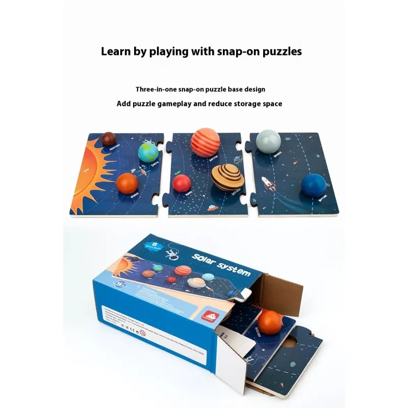 Children's Solar System Eight Planets Cognitive 3D Three-dimensional Puzzle Toy
