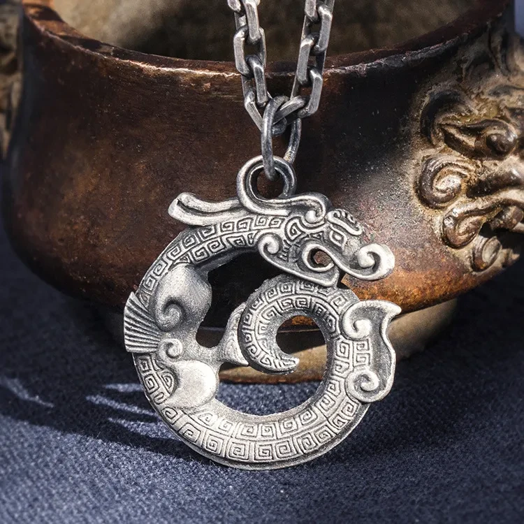 Vintage Foot Silver Dragon Pendant