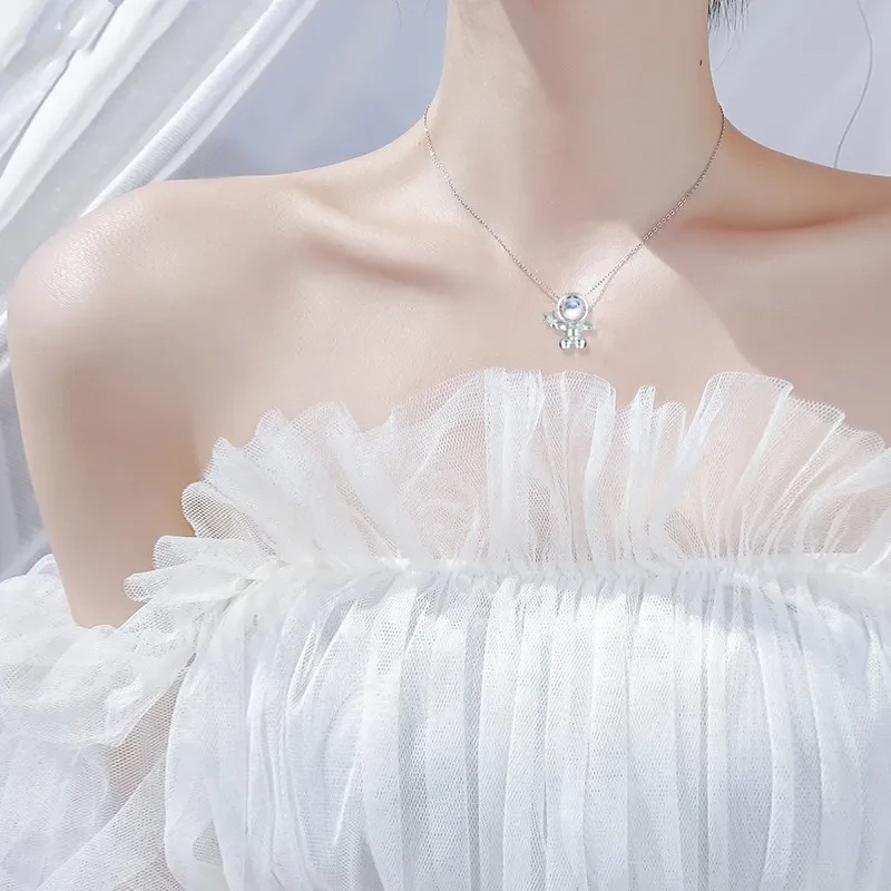 Sterling Silver Necklace Spaceman Pendant