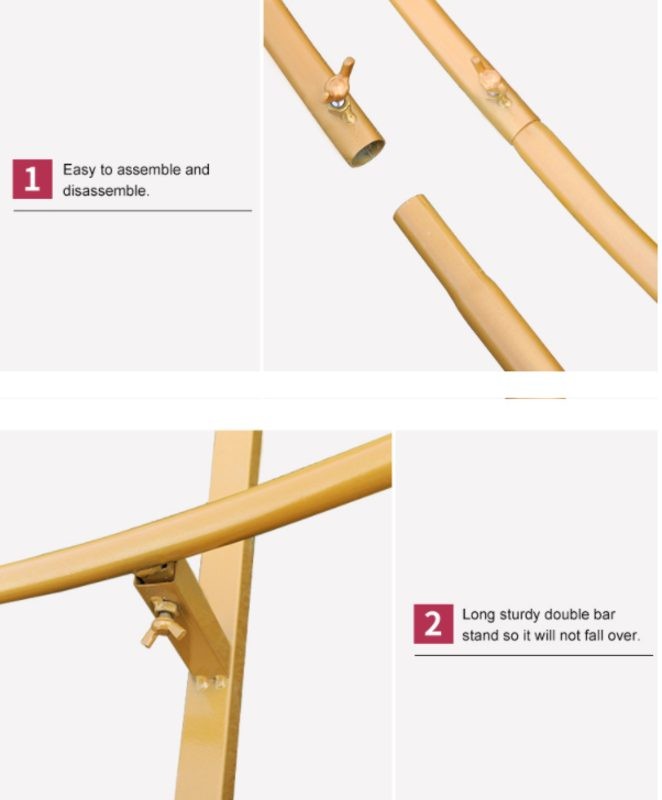 2M Gold Circle Arch Stand Wedding Decoration