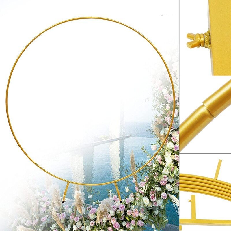 2M Gold Circle Arch Stand Wedding Decoration