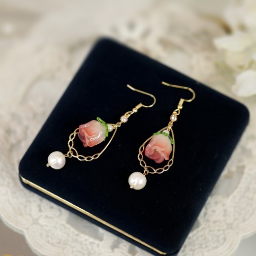 Rose Versatile Earrings Tassel High End Feeling