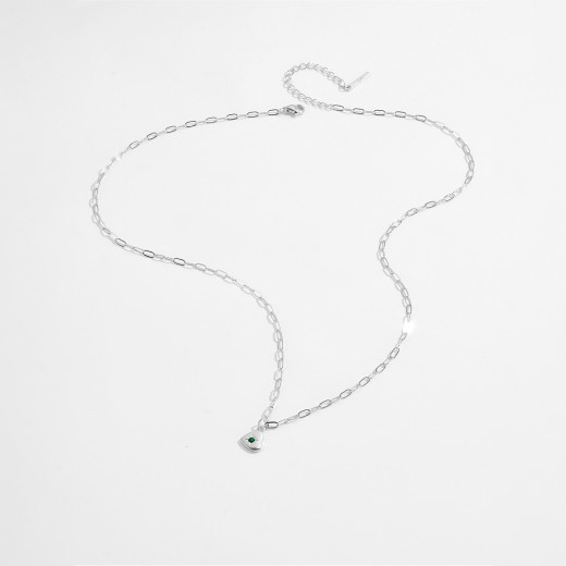 S925 Loving Heart In Sterling Silver Eight Awn Star Cruciate Flower Necklace