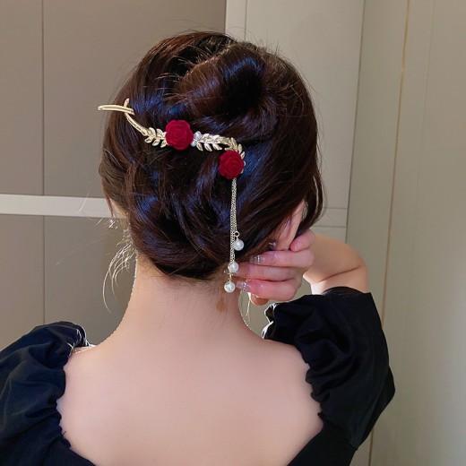 Korean Temperament Rose Wheat Ear Hair Clip