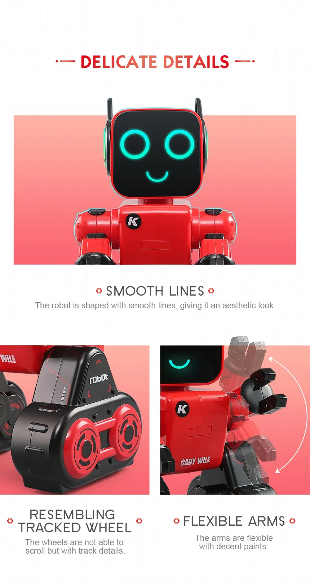 Red Intelligent Remote Control Robot