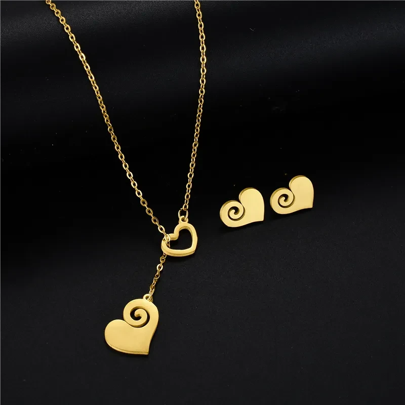 Golden Love Titanium Steel Pendant