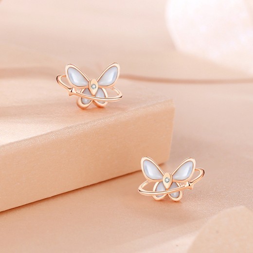 Sterling Silver Rose Gold Earrings Internet Celebrity