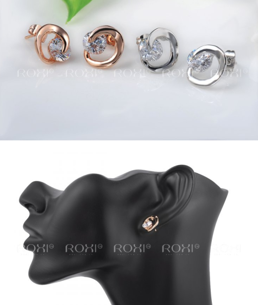 Jewelry earrings rose gold C simple earrings