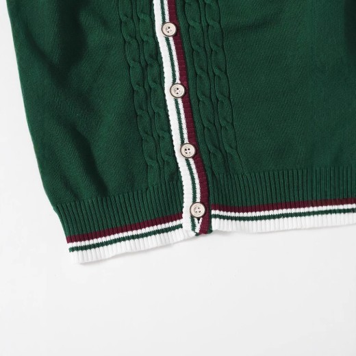 Boys' Color Blocked Thick Knitted Cardigan