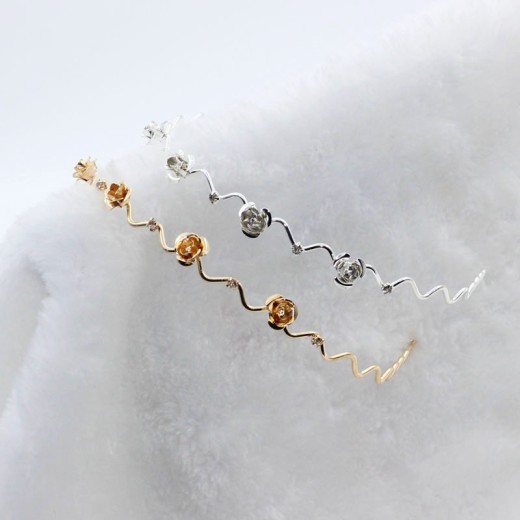 New Metal Cat Ear Headband Female Butterfly Rose Hairpin Double Drainage