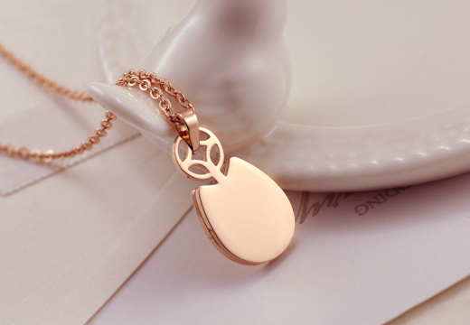 Lucky Little Chinchilla Rose Gold Plated Titanium Steel Necklace