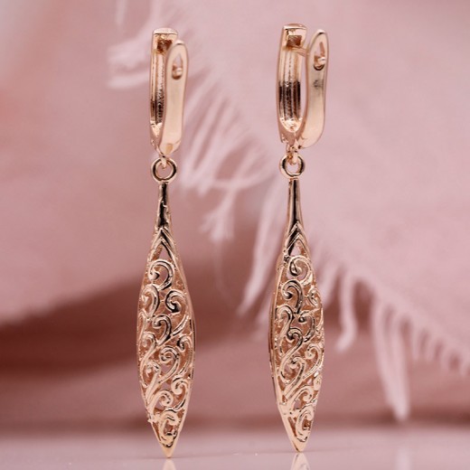 Fashion and Fashion Of Armour Wood Hollow Out Bullet Shaped Rose Gold Earrings