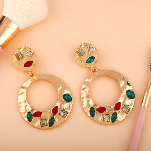 Creative large earrings alloy hollow circle jewelry