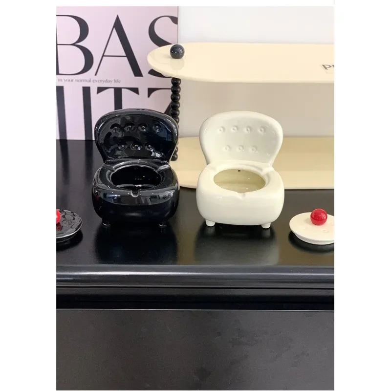 Household Living Room Light Luxury With Lid Prevent Fly Ash Ashtray