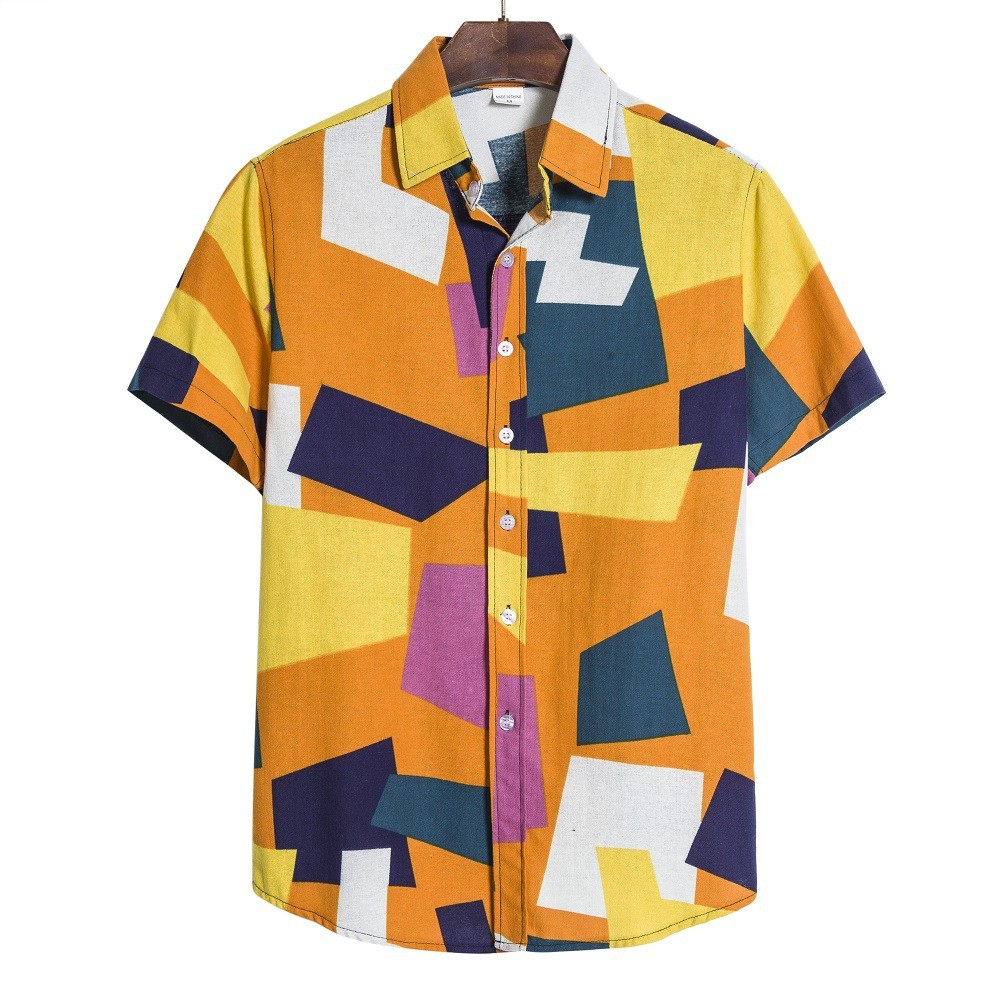 GeoVogue: Men's Geometric Patterned Shirt