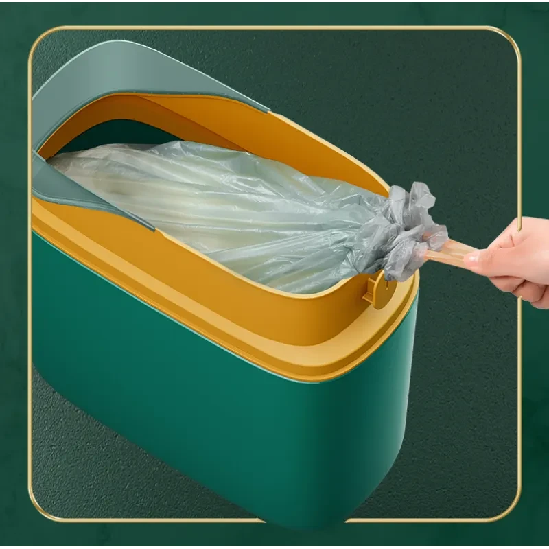 Light Luxury Bedroom With Lid Large Capacity Automatic Packing Trash Can
