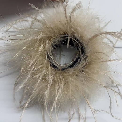 New Antique Snap Ring Bracelet Feather Wrist Band Jewelry Toy Headdress
