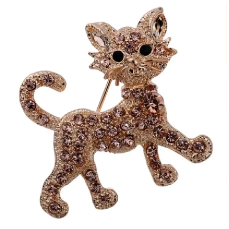 Luxury gold-plated crystal tiger full flashing brooch pin brooch gift