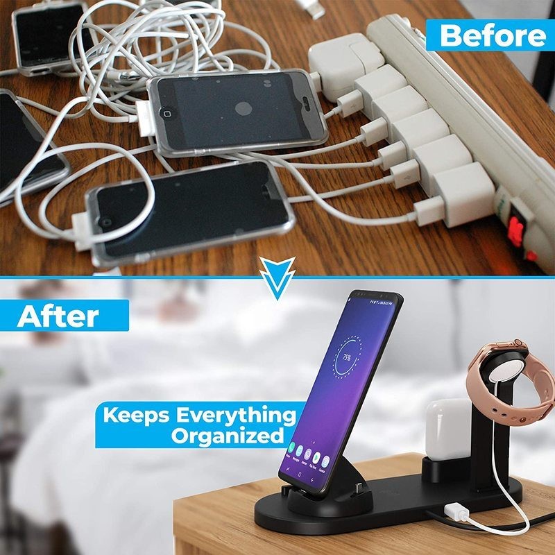 Wireless Charging Dock Station 4 in 1 iPhone AirPod Apple Watch Charger