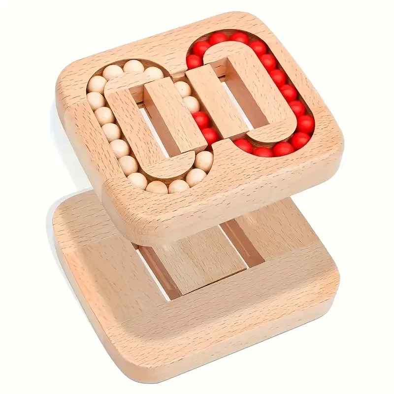 Khaki Creative Brain Teaser Wooden Maze Puzzle Game