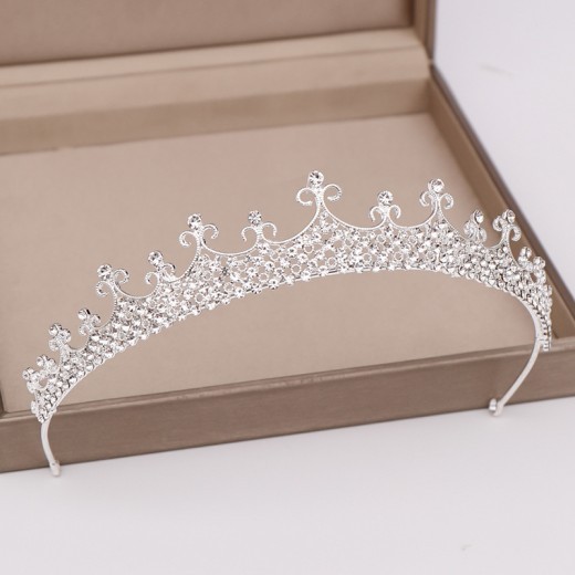 Fashion Alloy Luxury Crystal Crown Headband
