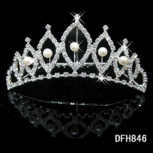 Bridal Hair Comb Decorative Hair Clip Tiara Rhinestone Crown