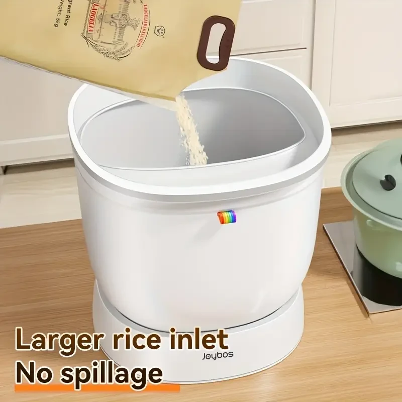 JOYBOS 5.9KG Gravity-Fed Rice Storage Container with Rotating Dispenser