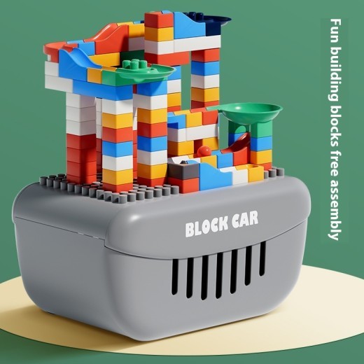 Dinosaur Unit Blocks On Wheels Children's Puzzle Large Particle Assembly Multi-function