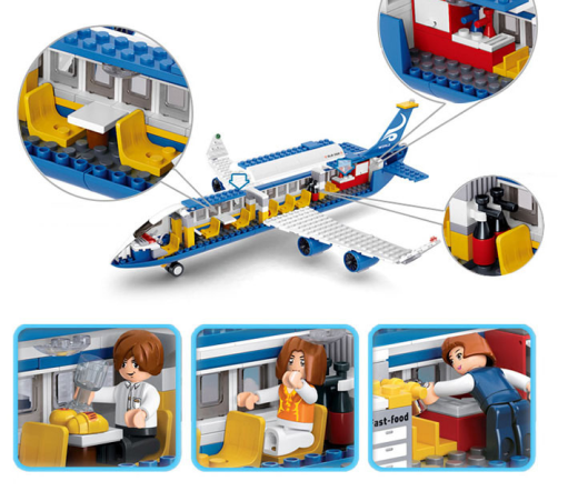 Children's Educational Plastic Plug-In Toy Airplane Aviation Series