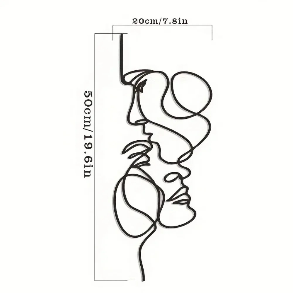 New Metal Wall Art Minimalist - Facial Line Wall Decor