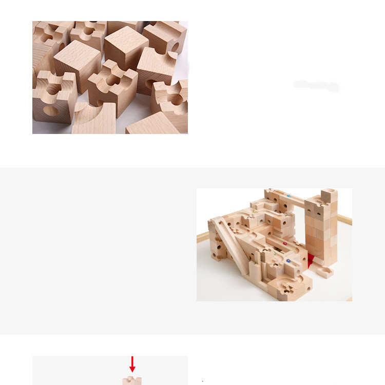 Wooden Building Blocks Assembled Puzzle Track Ball