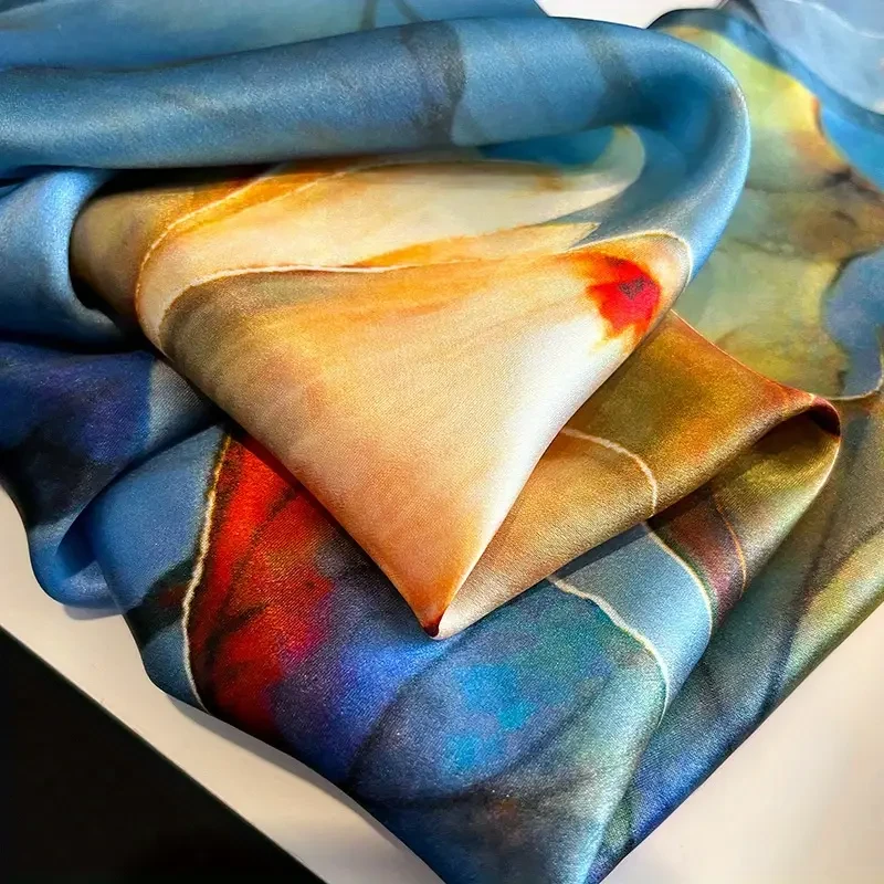 Elegant Silk Square Scarf for Women - 100% Mulberry Silk