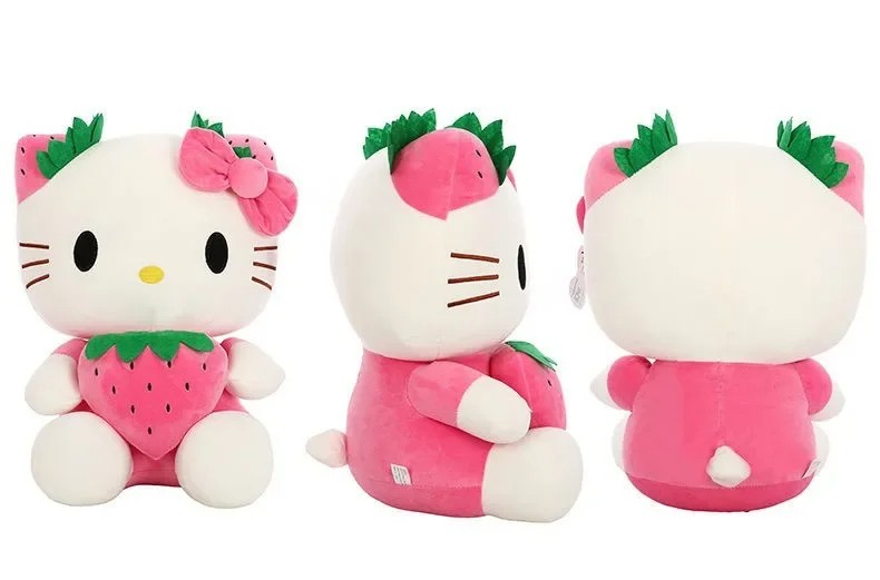 22cm Sanrio KT Cat Plush Toy - Kawaii Strawberry KT Cat Plush Doll