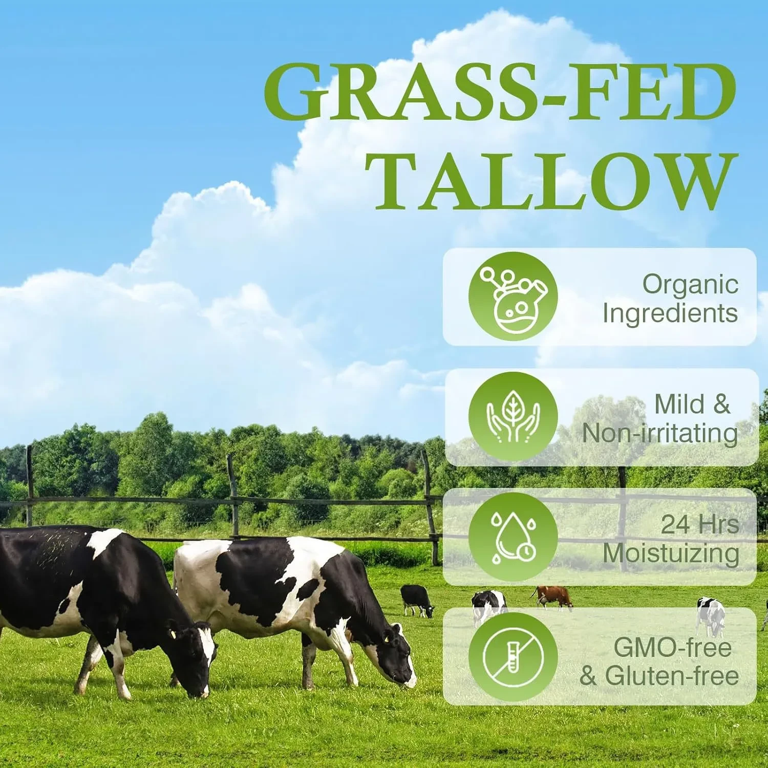 Tallow Skin Moisturizing Cream Grass-fed Tallow Soothing Nourishing Moisturizing Cream