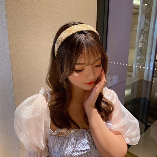 Wide Version Thick Solid Color Striped Plaid Headband