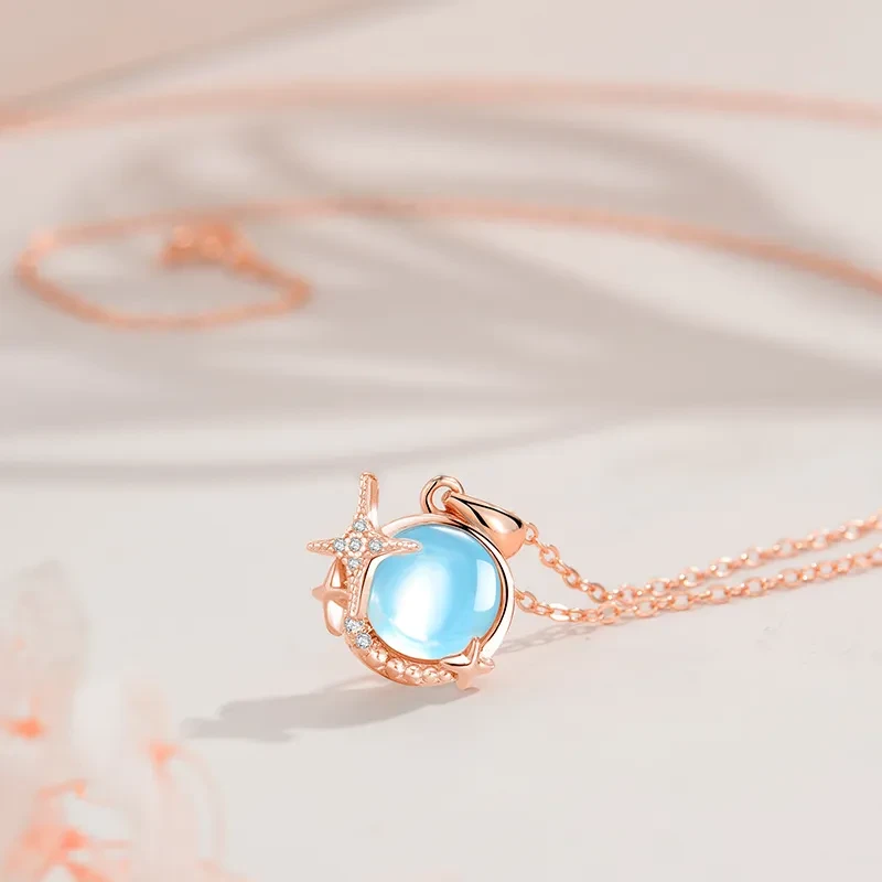 Fashion Moonlight Stone Pendant Necklace
