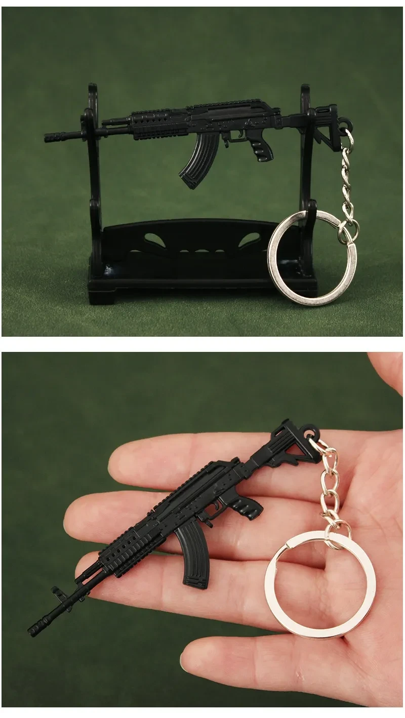 Mini Weapon Keychain M762 Toy Gun Model Ornament